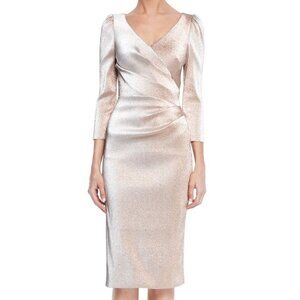 NWT Theia Rose Gold Glitter Formal Midi Dress $650